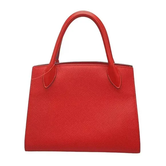 100% Authentic PRADA Monochrome Bag Red Saffiano Leather Handbag - Picture 2 of 14